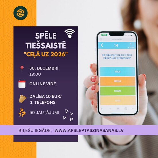 ONLINE - dalība spēlē "Ceļā uz 2026" - 30.12.